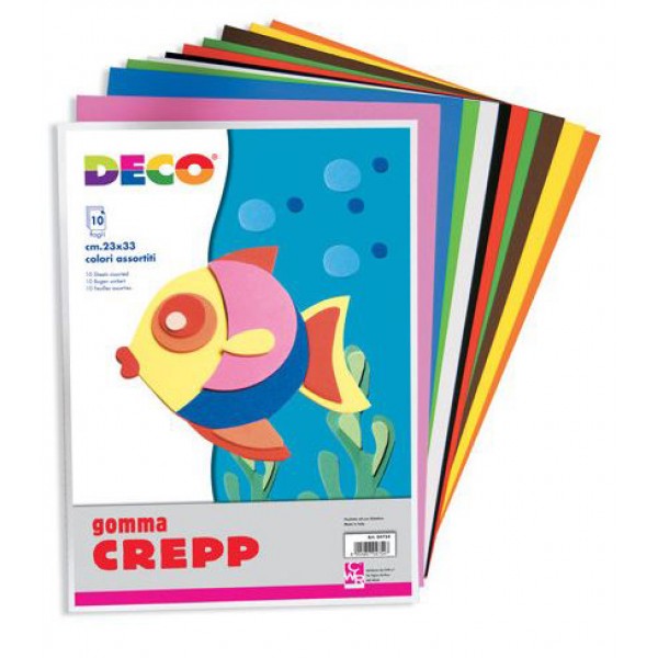 Gomma crepp 10fg 20x30cm colore assortiti
