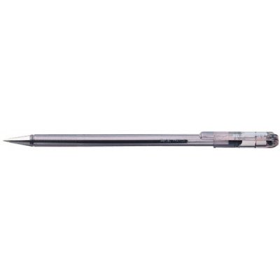 Super B - Penna a sfera PENTEL con fusto trasparente - punta 0,7mm - Nero