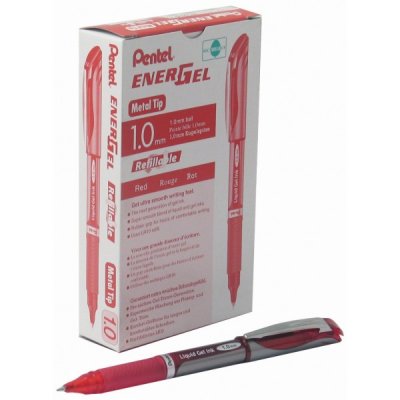 PENTEL Penna roller ricaricabile, non macchia - punta 1mm - Rosso