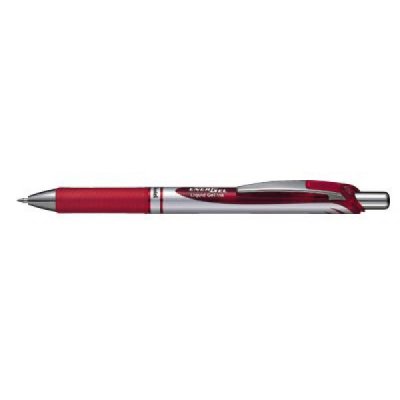 PENTEL Penna roller ricaricabile a scatto, non macchia - punta 0,7mm - Rosso