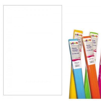 Carta crespa 250x50cm, rotolo colore bianco grammatura 40gr