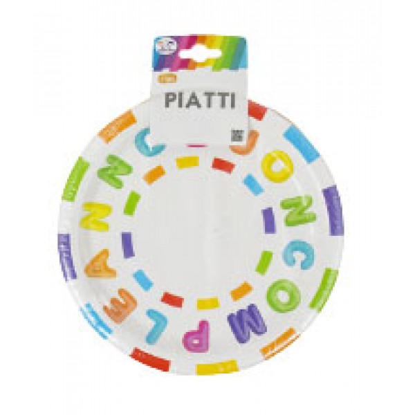 Piatti buon compleanno colore assortiti