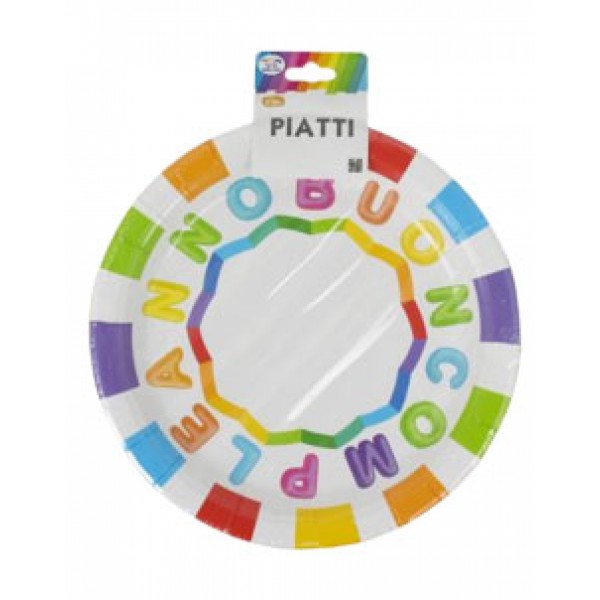 Piatti buon compleanno colore assortiti