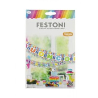 Festone buon compleanno colore assortiti