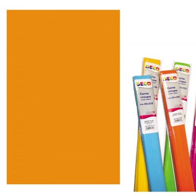 Carta crespa 250x50cm, rotolo colore arancione grammatura 40gr