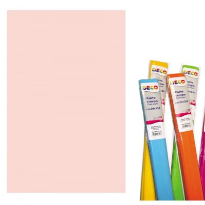Carta crespa 250x50cm, rotolo colore rosa pallido grammatura 40gr