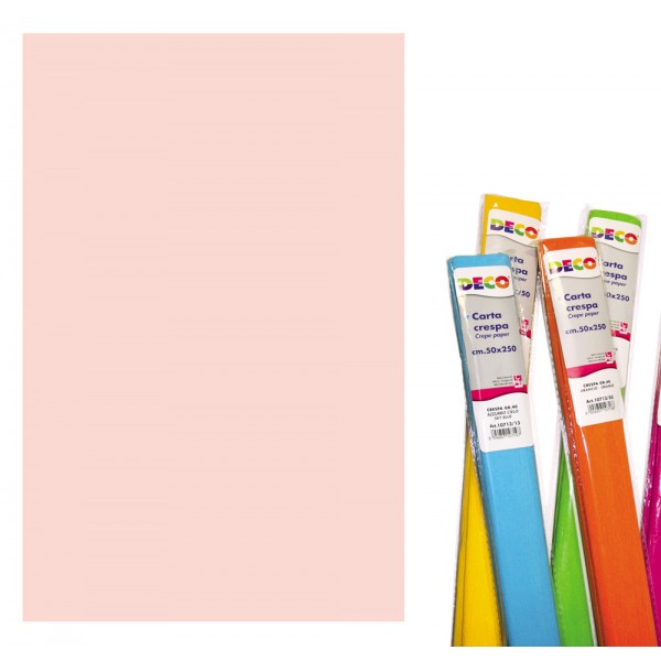 Carta crespa 250x50cm, rotolo colore rosa pallido grammatura 40gr