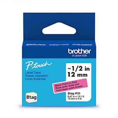 Brother btagp31 nastro nero/rosa colore nero su rosa