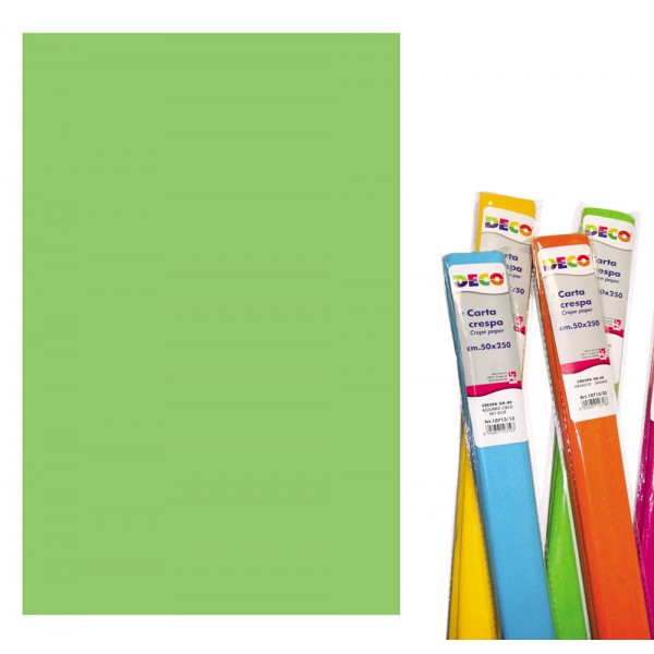 Carta crespa 250x50cm, rotolo colore verde chiaro grammatura 40gr