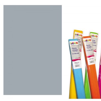 Carta crespa 250x50cm, rotolo colore argento grammatura 32gr