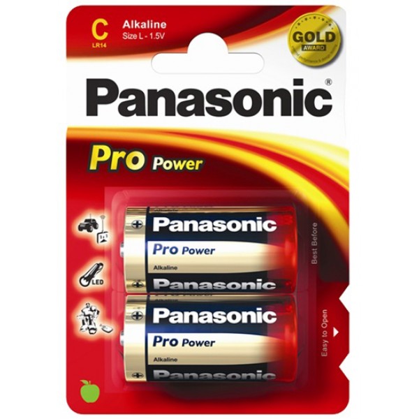 PANASONIC batteria alcalina mezza torcia C LR14 1,5V