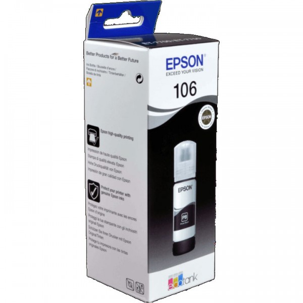 Inchiostro EcoTank Epson 106 Nero fotografico C13T00R140 originale
