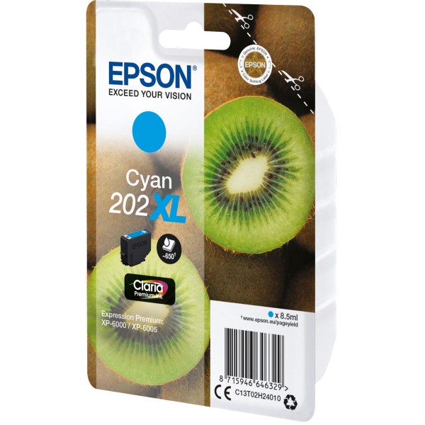 Epson Cartuccia Originale Ciano 202XL C13T02H24010