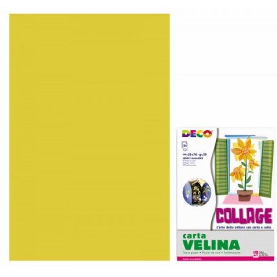 Carta velina 24 fogli, 50x76cm, busta colore oro grammatura 20gr