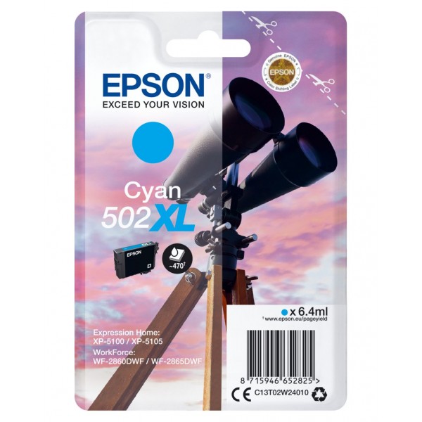 Epson Cartuccia Originale Ciano 502XL C13T02W24010