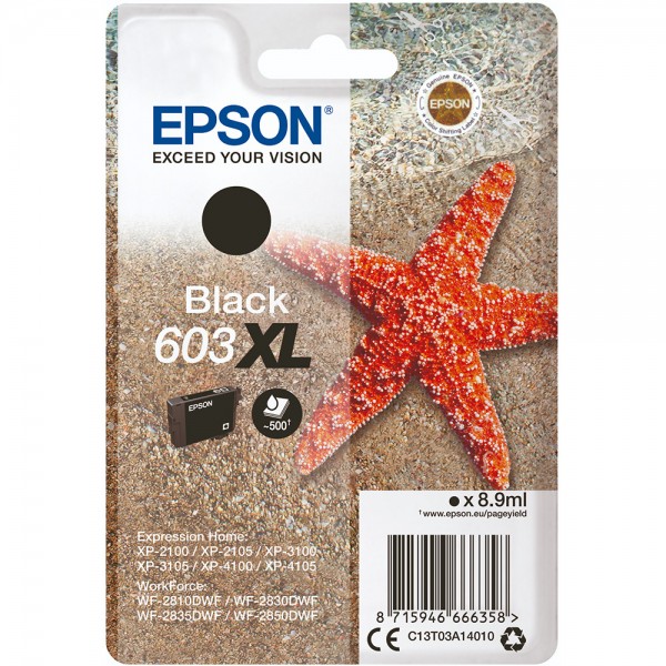 Epson Cartuccia Originale Nero 603XL C13T03A14010