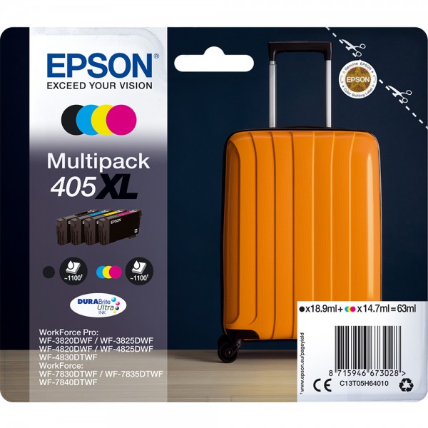 405xl cartuccia multipack cmyk colore nero, ciano, magenta, giallo