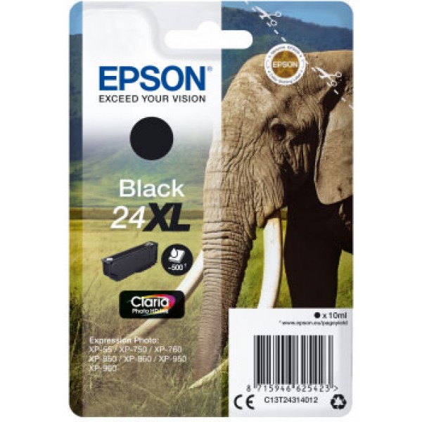 Epson cartuccia originale Nero 24XL (C13T24314012) T2431 Elefante