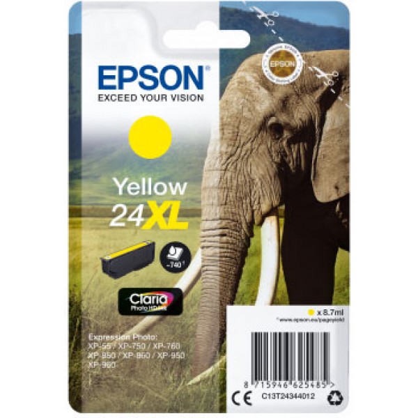 Epson cartuccia originale Giallo 24XL (C13T24344012) T2434 Elefante