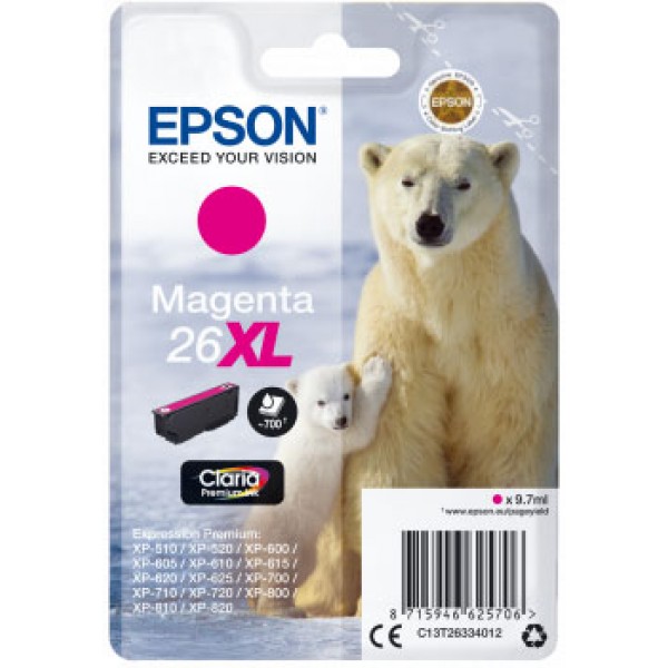 Epson Cartuccia Originale Magenta 26XL C13T26334012