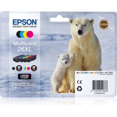 Epson Cartuccia Originale Multipack T26XL C13T26364010 Nero, Ciano, Magenta e Giallo