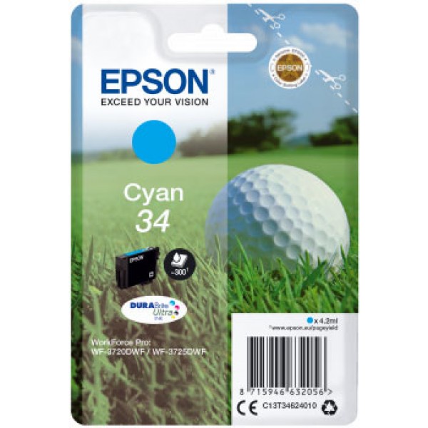 Epson Cartuccia Originale Ciano 34 (C13T34624010)