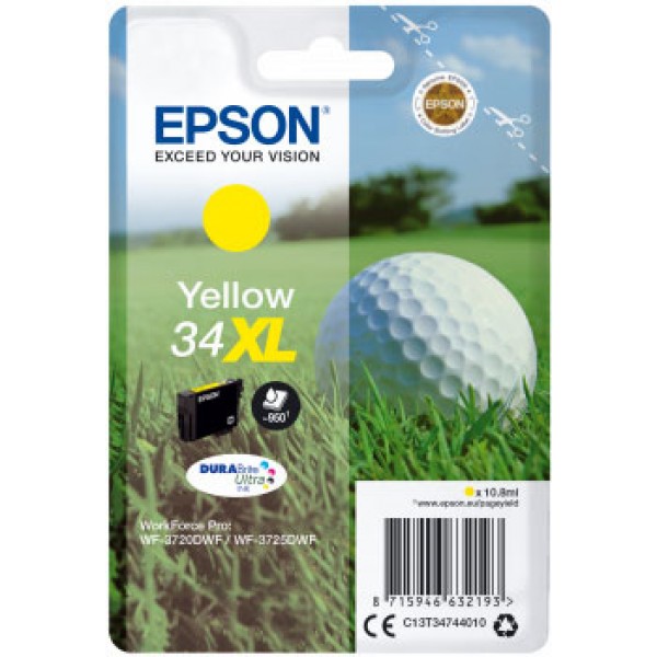 Epson cartuccia originale Giallo 34XL (C13T34744010) Pallina da golf