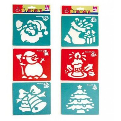 Set 6 stencil natale figure assortite