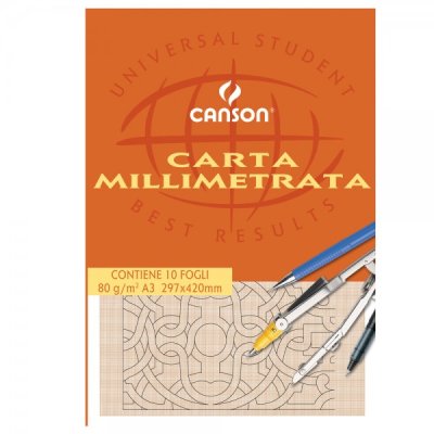 Album da disegno millimetrato colore arancio grammatura 80gr