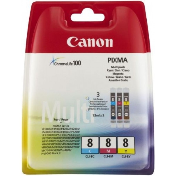 Cartucce Originali CLI-8 C/M/Y Multipack Canon 0621B029