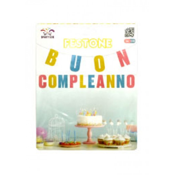 Festone buon compleanno colore assortiti