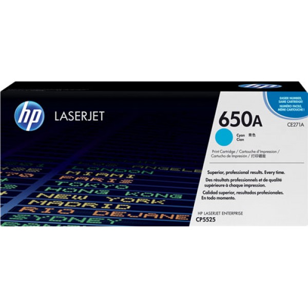 Toner HP 650A Ciano Originale (CE271A)