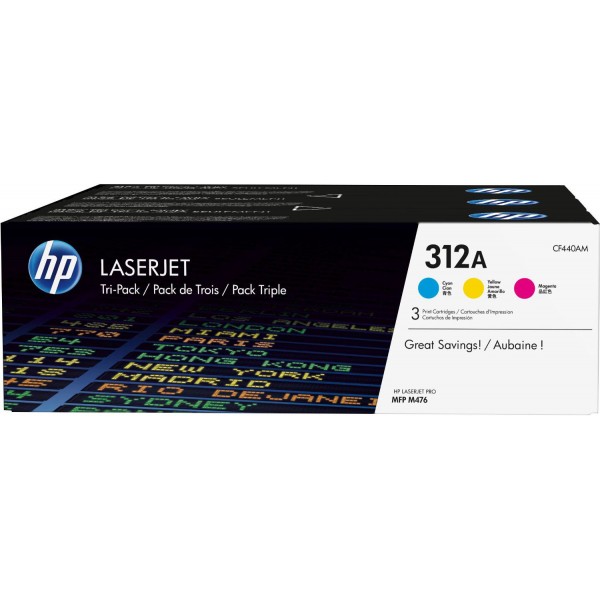 HP Toner originali Ciano Magenta e Giallo Multipack 312 CF440AM