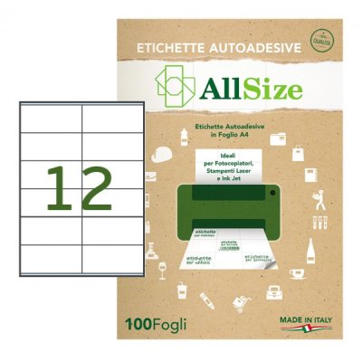 Etichette adesive in fogli a4