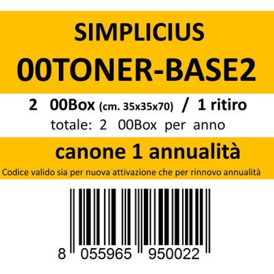 00toner-base2, canone ritiro di 2 box 1 volta l'anno