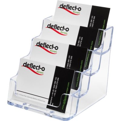 Portabigliettini in acrilico, 4 scomparti, 10x9,5x11 colore trasparente