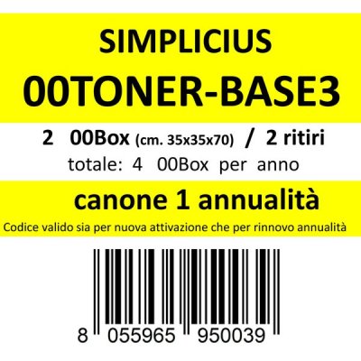 00toner-base3, canone ritiro di 2 box 2 volte l'anno