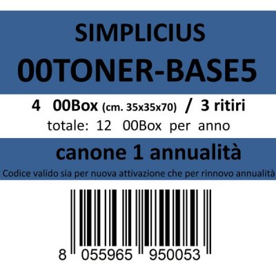 00toner-base5, canone ritiro di 4 box 3 volte l'anno