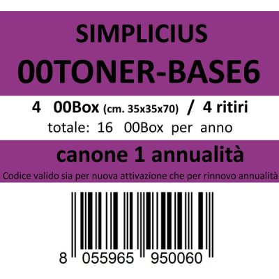 00toner-base6, canone ritiro di 4 box 4 volte l'anno