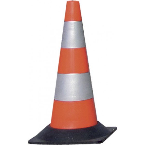 Cono segnaletico rifrangente colore bianco, rosso