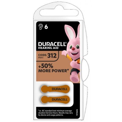 DURACELL batterie senza mercurio per apparecchi acustici 175mAh, formato 312