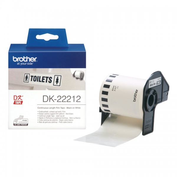 Rotolo etichette adesive permanente 62mm x15,24m colore bianco