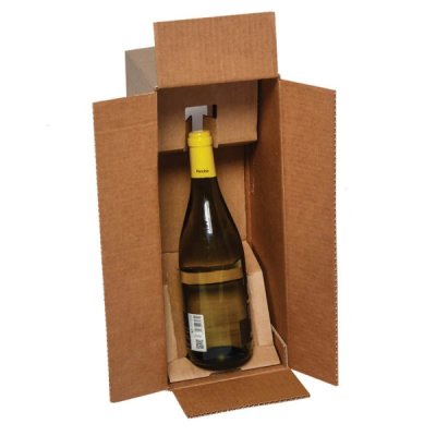 Scatola per bottiglie riciclabile, 1 bottiglie 0,75ml colore marrone