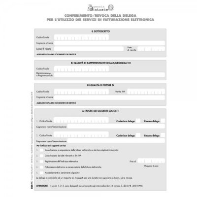 Modulo conferimento/revoca deleghe