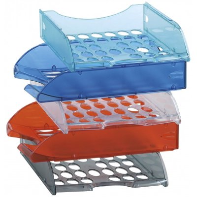 FELLOWES Vaschetta portacorrispondenza MODULA, impilabile in linea o a sbalzo - Rosso trasparente - Plastica