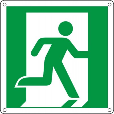 Cartello "uscita di emergenza a destra"