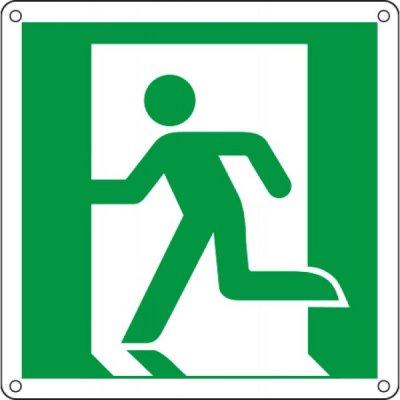 Cartello "uscita di emergenza a sinistra"