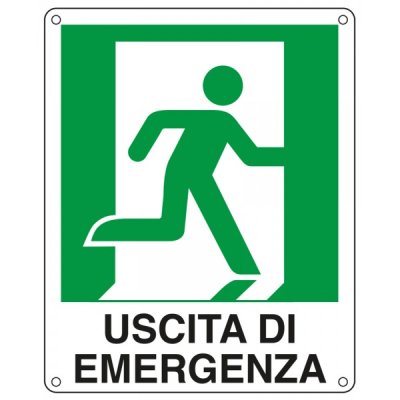 Cartello "uscita di emergenza a destra"