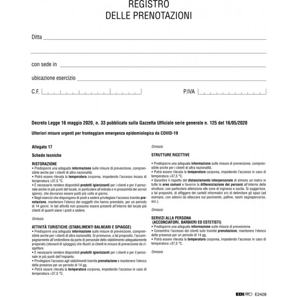 Registro delle prenotazioni
