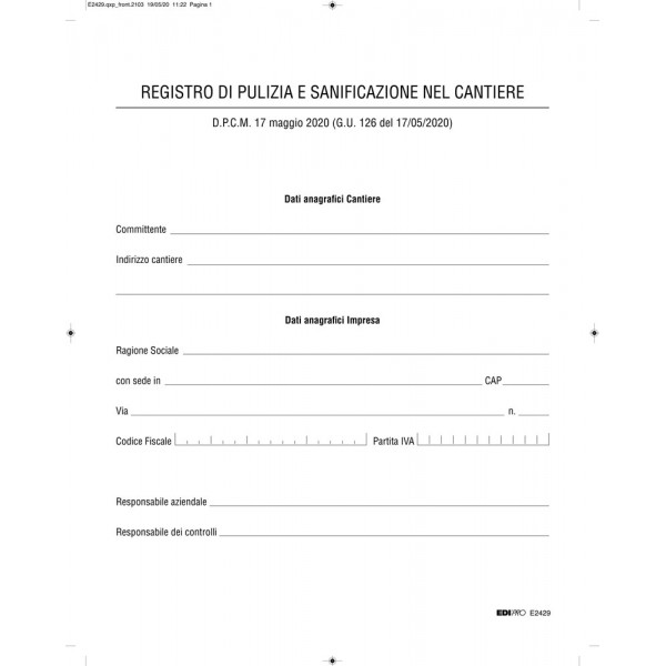 Registro di pulizia